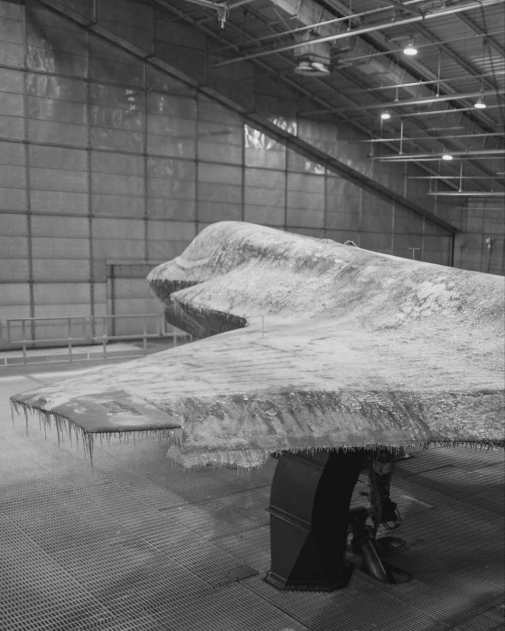 网络上流传出F-35战斗机在气候控制室中进行极低温测试的画面 飞机在低温环境下被