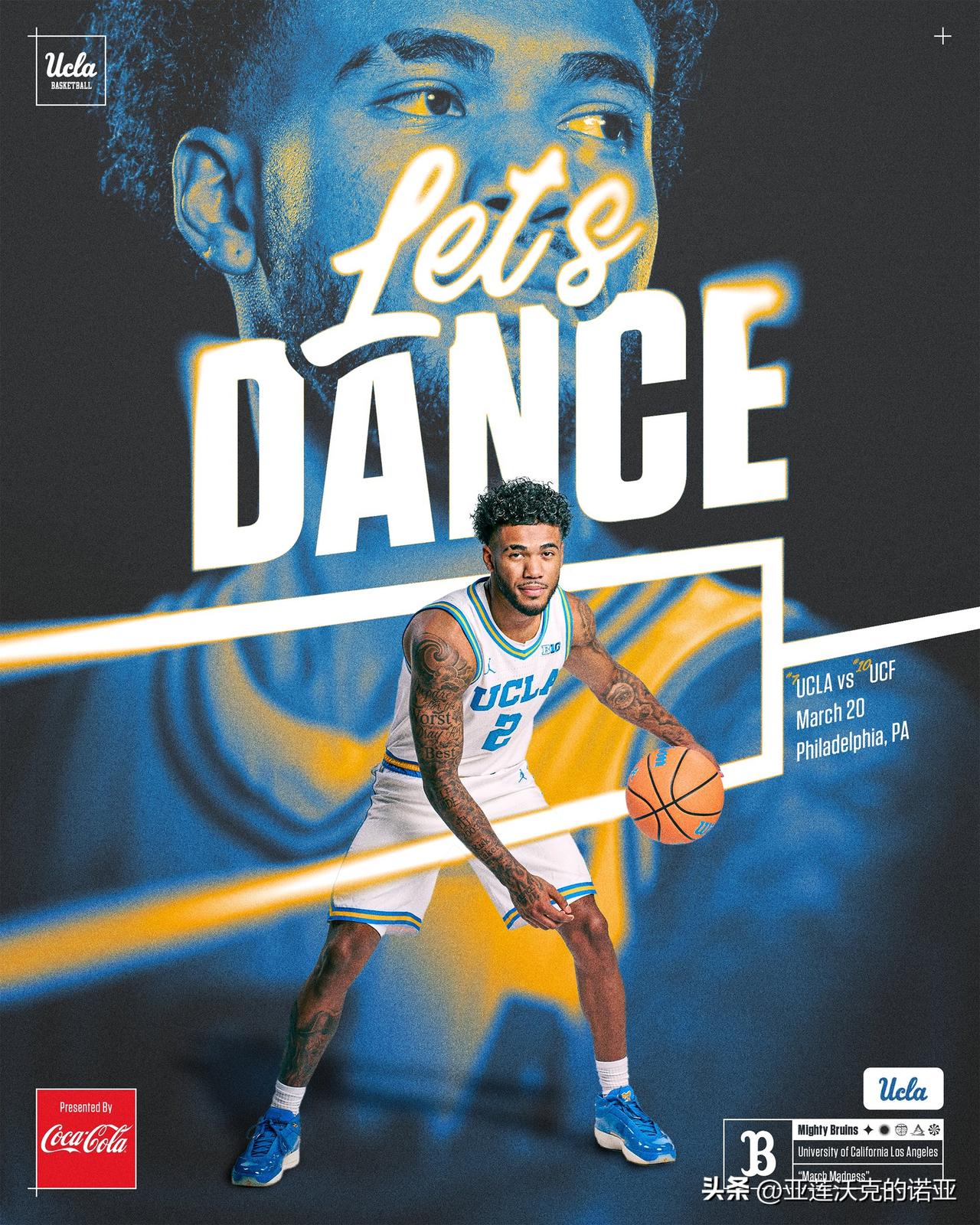 UCLA是东区7号种子，将飞到费城迎战10号种子UCF，大四前锋Tyler Bi
