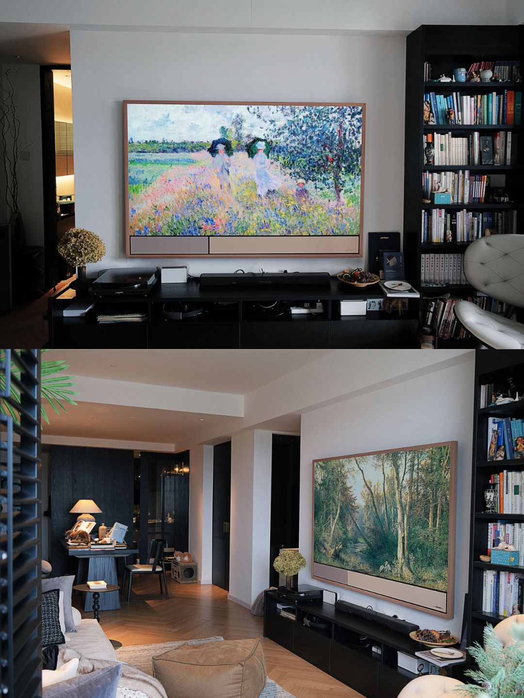 小户型听我劝，极简背景墙+壁画电视真香！