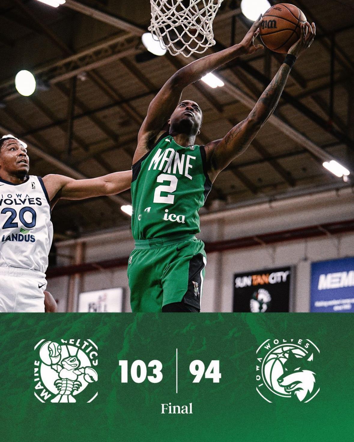 缅因州凯尔特人  103-94 ! Celtics Win ! 缅因州凯尔特人队