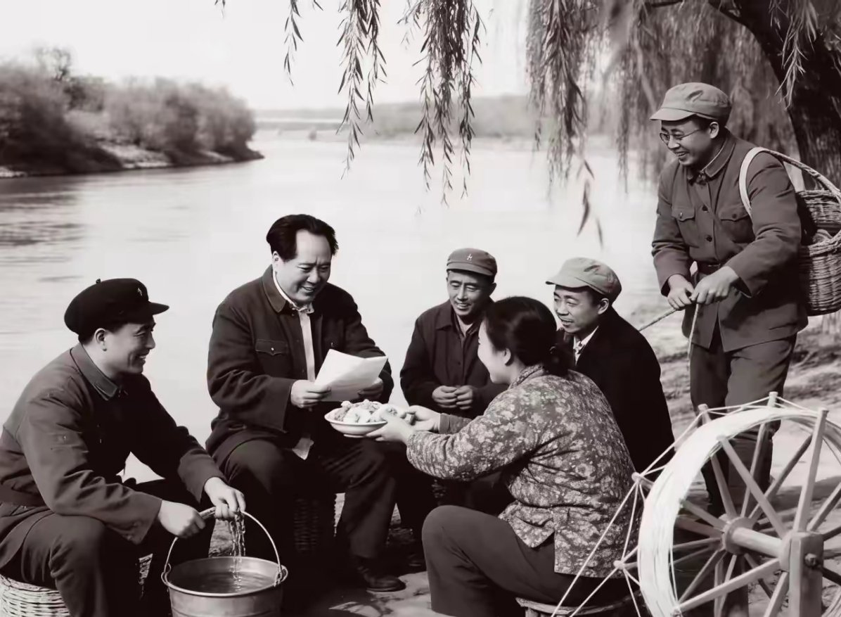 多么暖心的一张照片！领袖与百姓心贴心、情相融，这温馨动人的画面，满是鱼水情深。铭