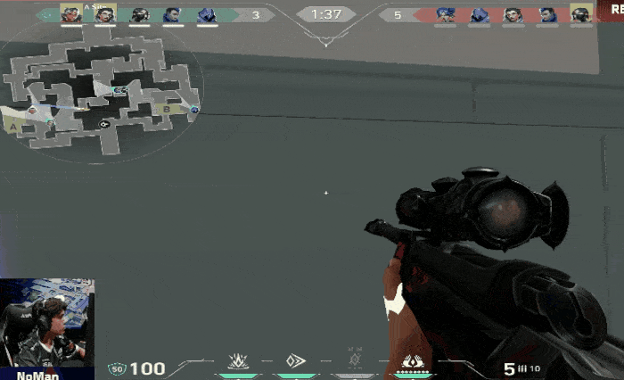 NoMan关键冥驹首杀，happywei稳住枪法瞬间拿下双杀