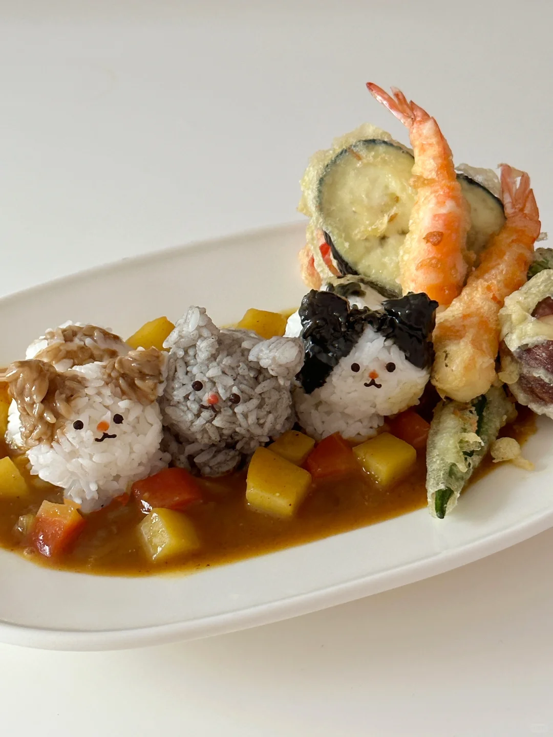 猫猫天妇罗汤咖喱饭🍛