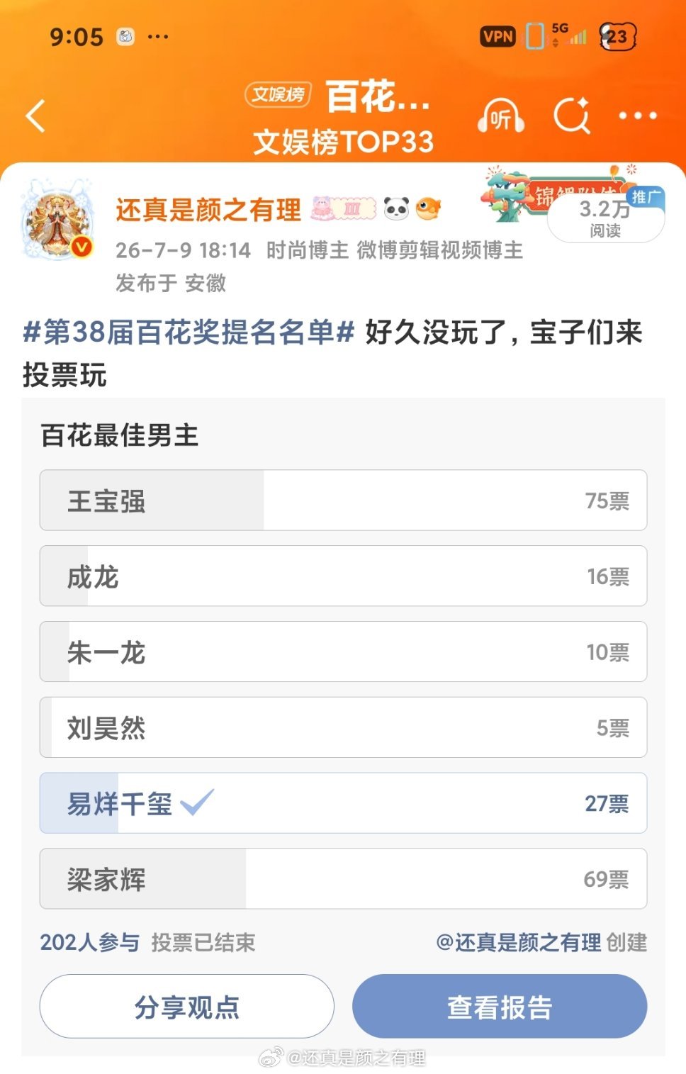 我每次投票都不是感情用事，所以我准确率高