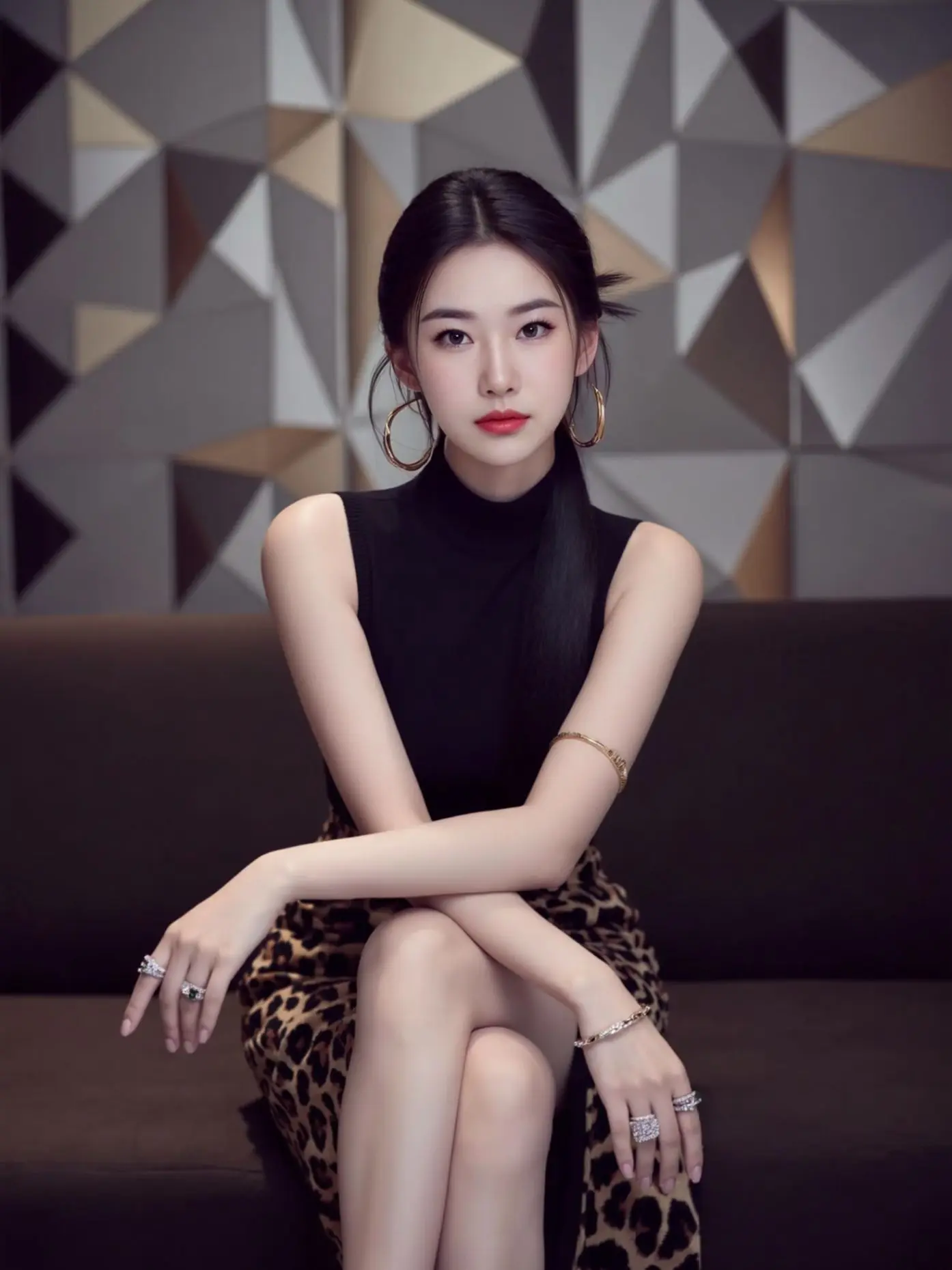 AI摩登坐姿照 ai创作