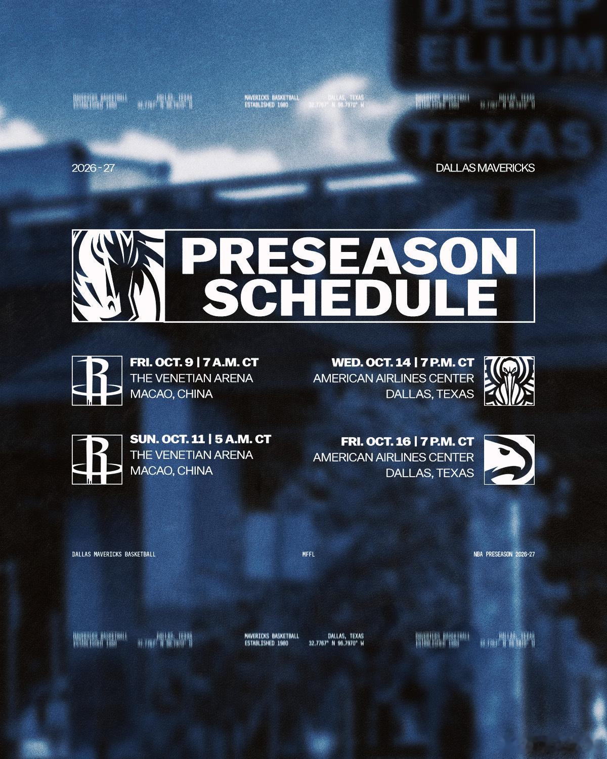 MFFL 我牛官方公布了新赛季的季前赛赛程。有过小伙伴会去现场吗？MFFL独行侠