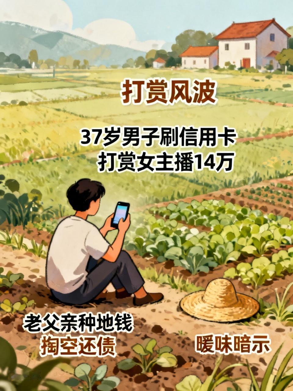 37岁男子想与女主播恋爱，每月挣5000元刷信用卡打赏5万，3个月打赏14万多，