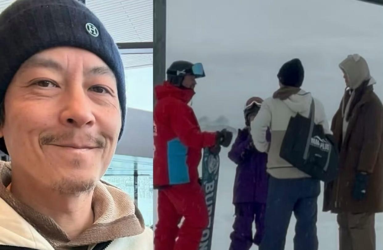 陈冠希最新滑雪偶遇照这么不修边幅了吗？怎么老成这样了！他为什么都不保养，可惜了这