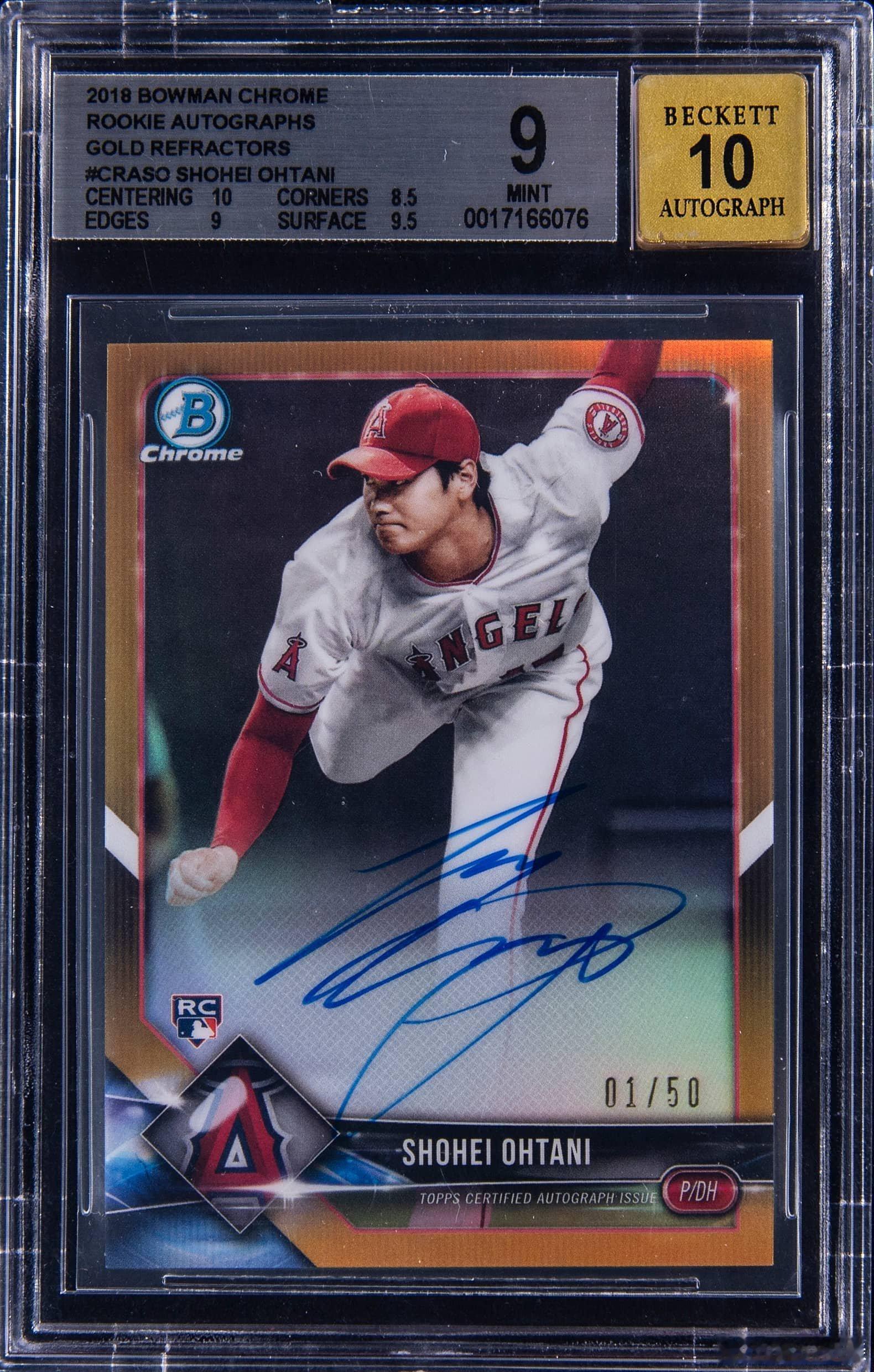 大谷翔平的这张顶级新秀卡刚刚拍出21.98万美金。而它上一次成交，还停留在202