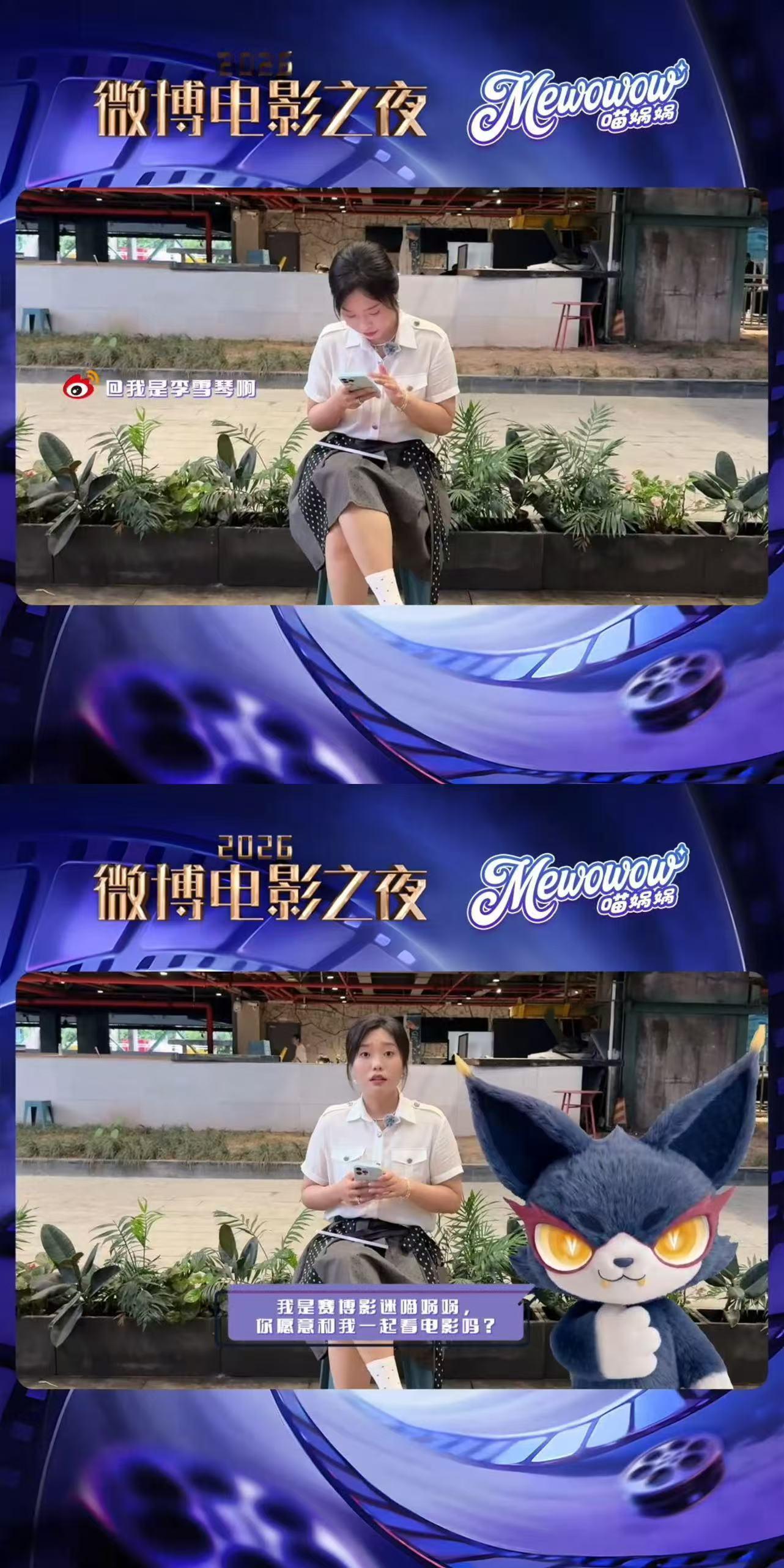 喵娲娲也拍上斯皮尔伯格镜头了 以为王皓、李雪琴、王圣迪、张弛只是在各自看手机看剧