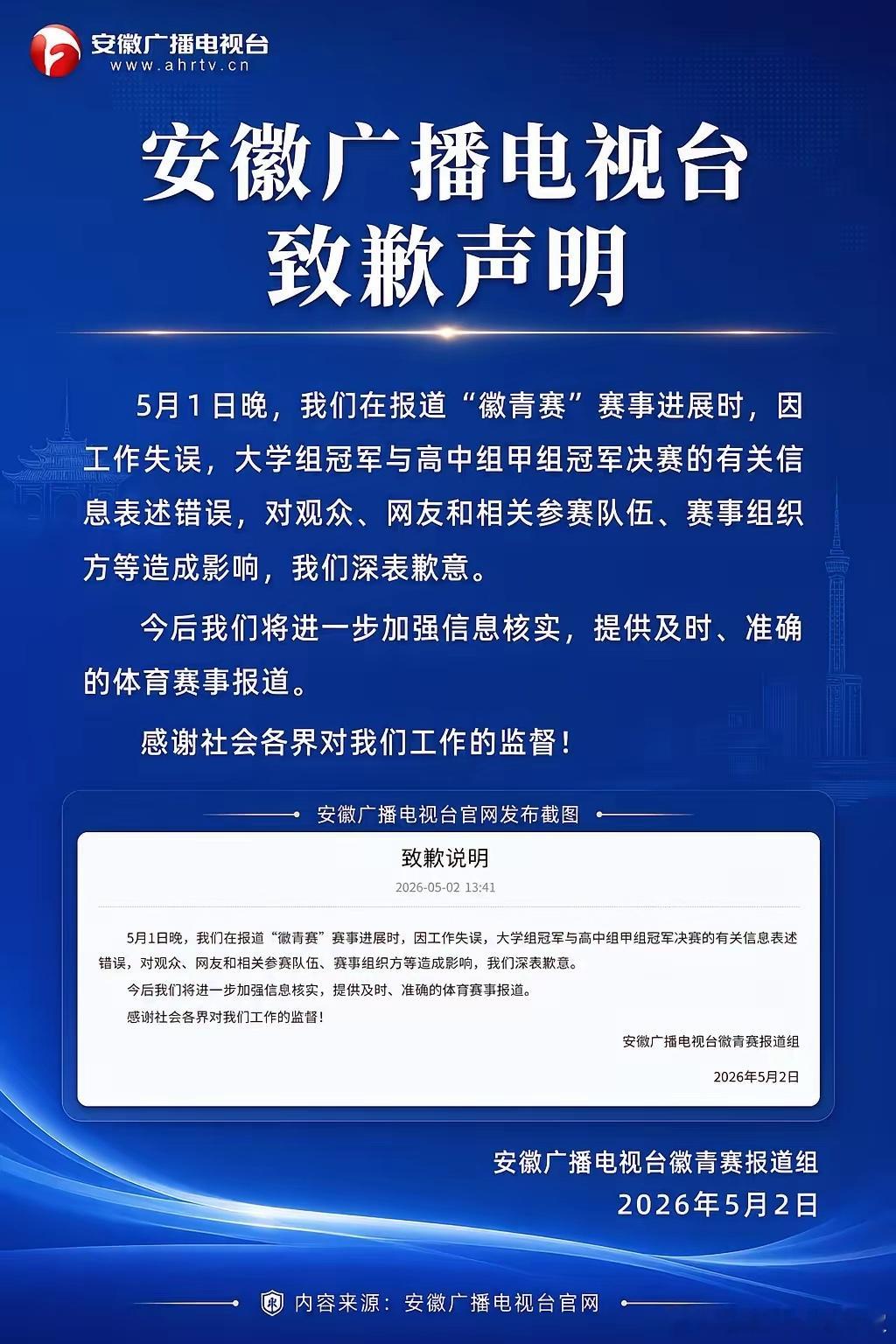 安徽青少年足球比赛，在5月2日晚上才进行的决赛，5月1日就宣布冠军获得者。