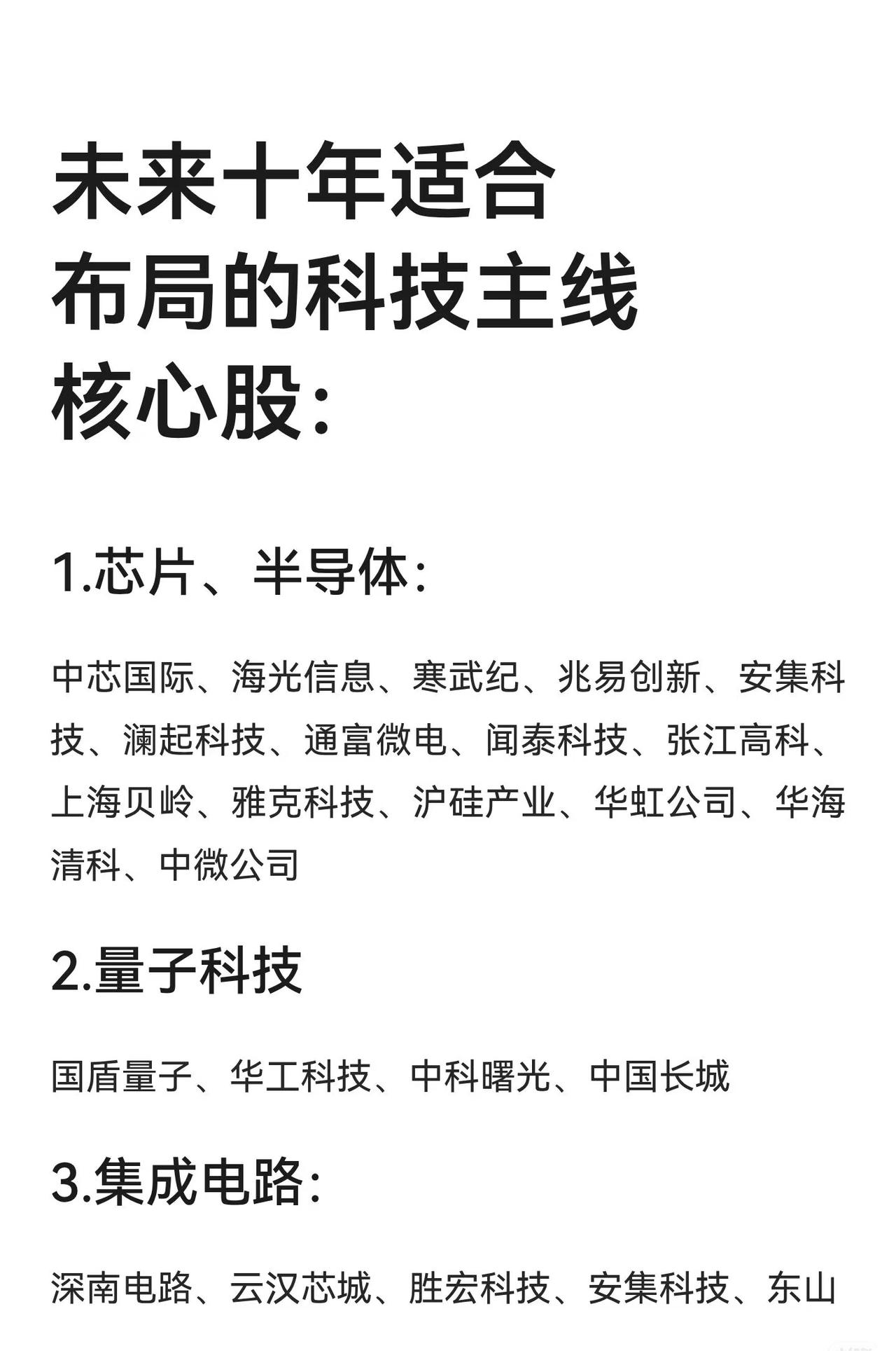 “未来十年适合布局的科技主线核心股”

第一张图片聚焦于芯片、半导体、量子科技和