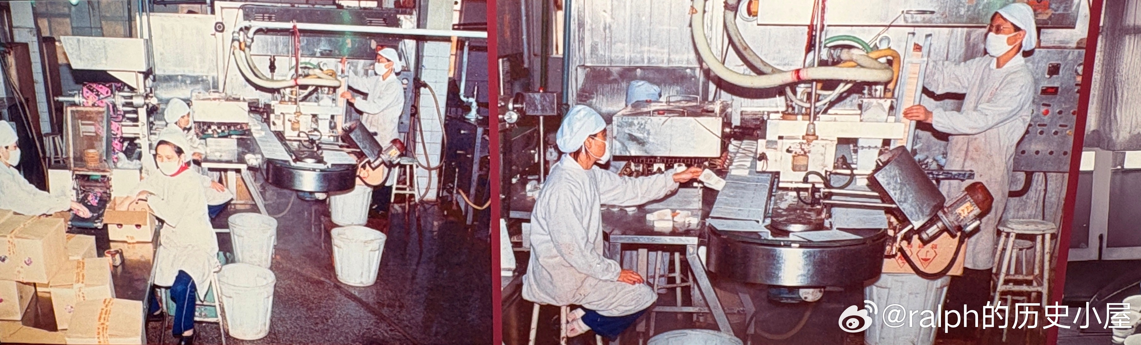 上海益民食品一厂60年代的冰淇淋生产线和80年代的冰淇淋生产线（右图）历史影像