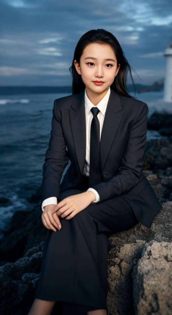 AI扩图 AI海边胖叔写真