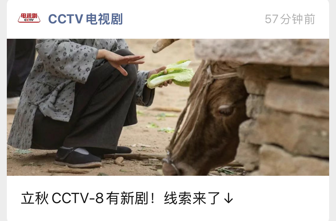 立秋 CCTV-8有新剧！线索来啦！好明显的啊！是什么呢？是《生万物》啊[憧憬]