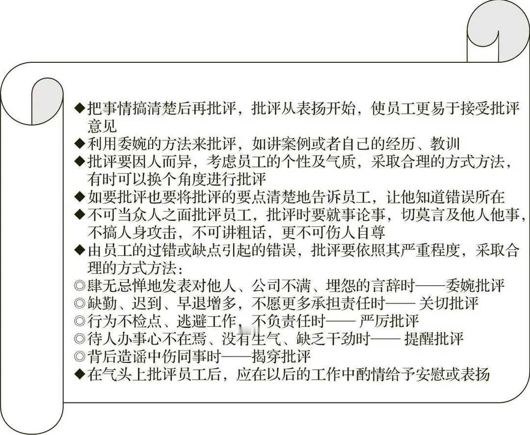 班组长批评员工的技巧