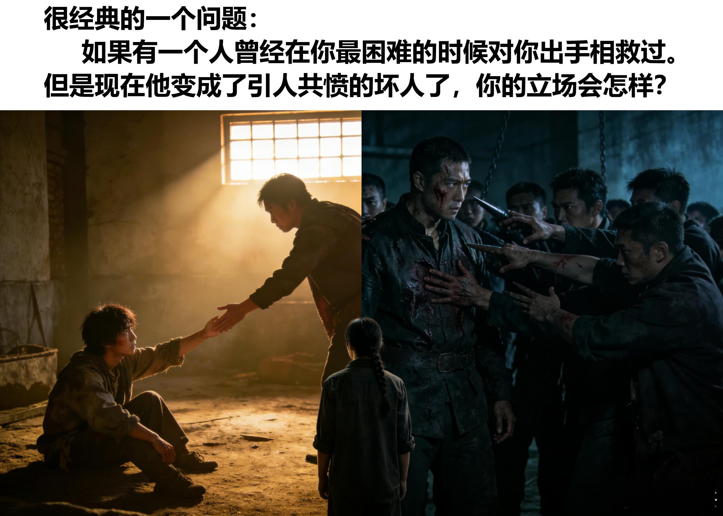 一个很经典的一个问题：如果有一个人曾经在你最困难的时候对你出手相救过。但是现在他