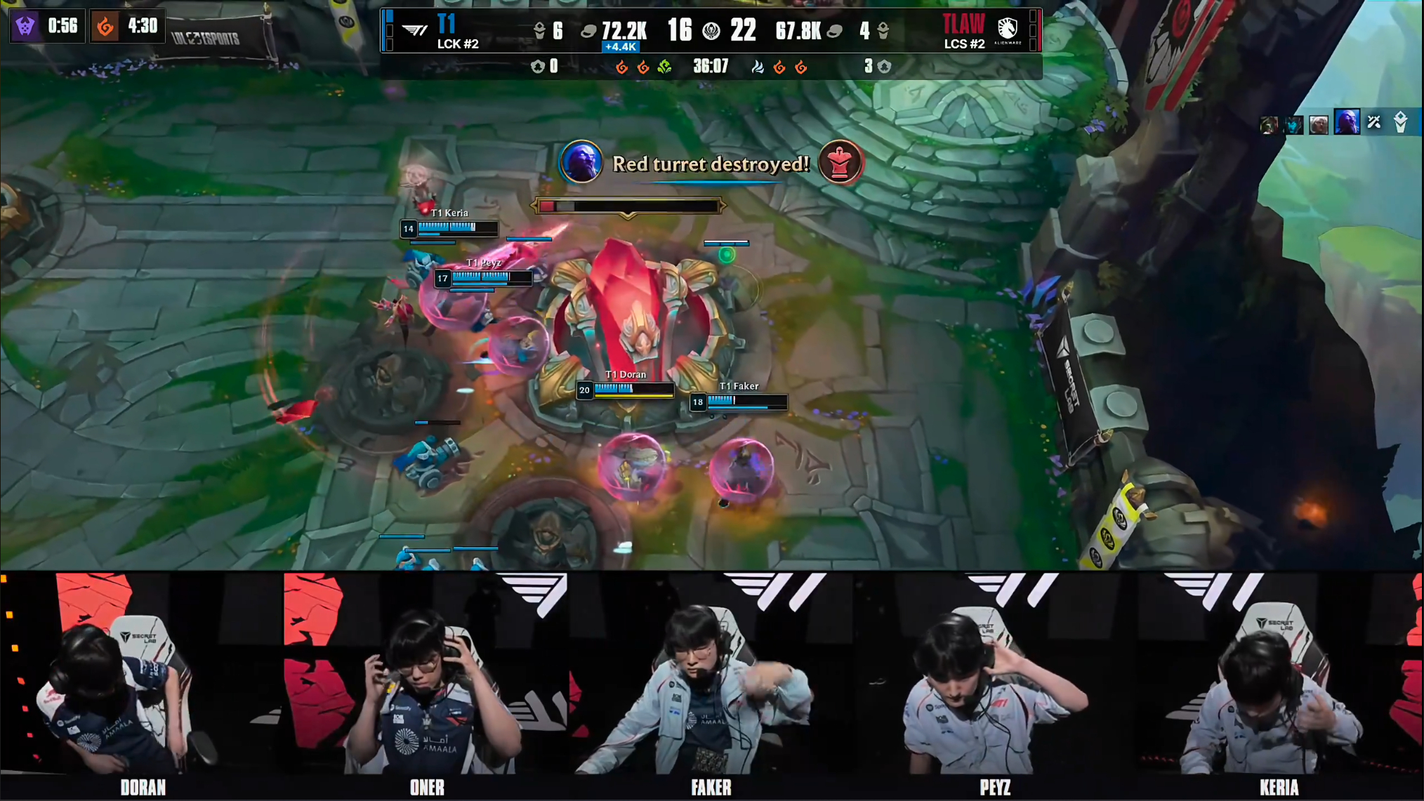 T1 2-0 TLAWT1打北美纯在装糖啊！前期压爆的下路线！一波送出去！再来一