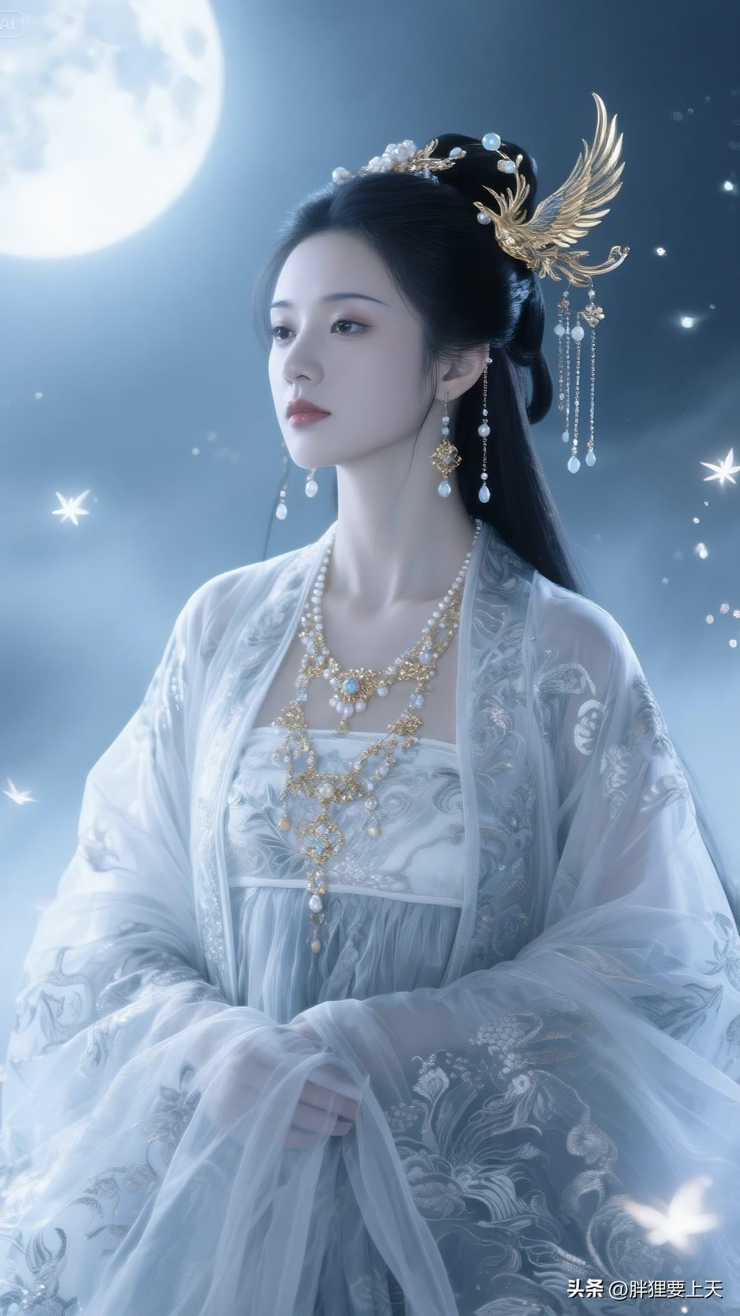 鹤栖青丝簪上月，风动流苏暗生尘。美女人像群 高清美女 汉服