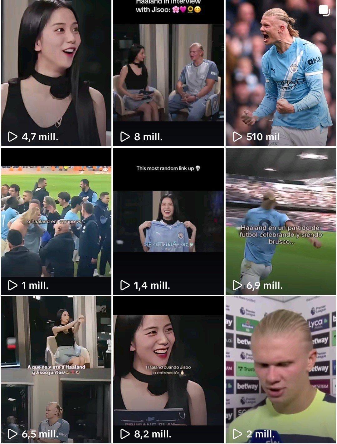 因为恰逢世界杯，2023年智秀和哈兰德的采访又火爆起来，内外网高赞视频比比皆是，