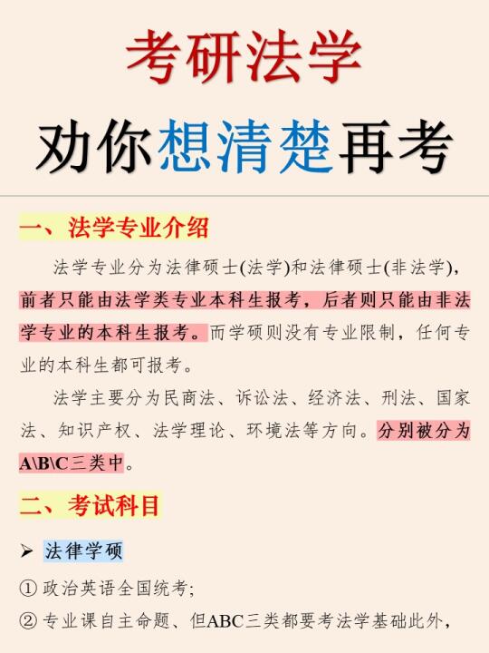 考研 🔥 千万不要脑子一热考法律非法学