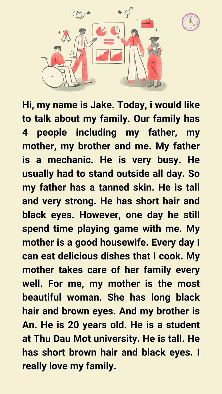 Hi，my name is Jake.Today，i would like to