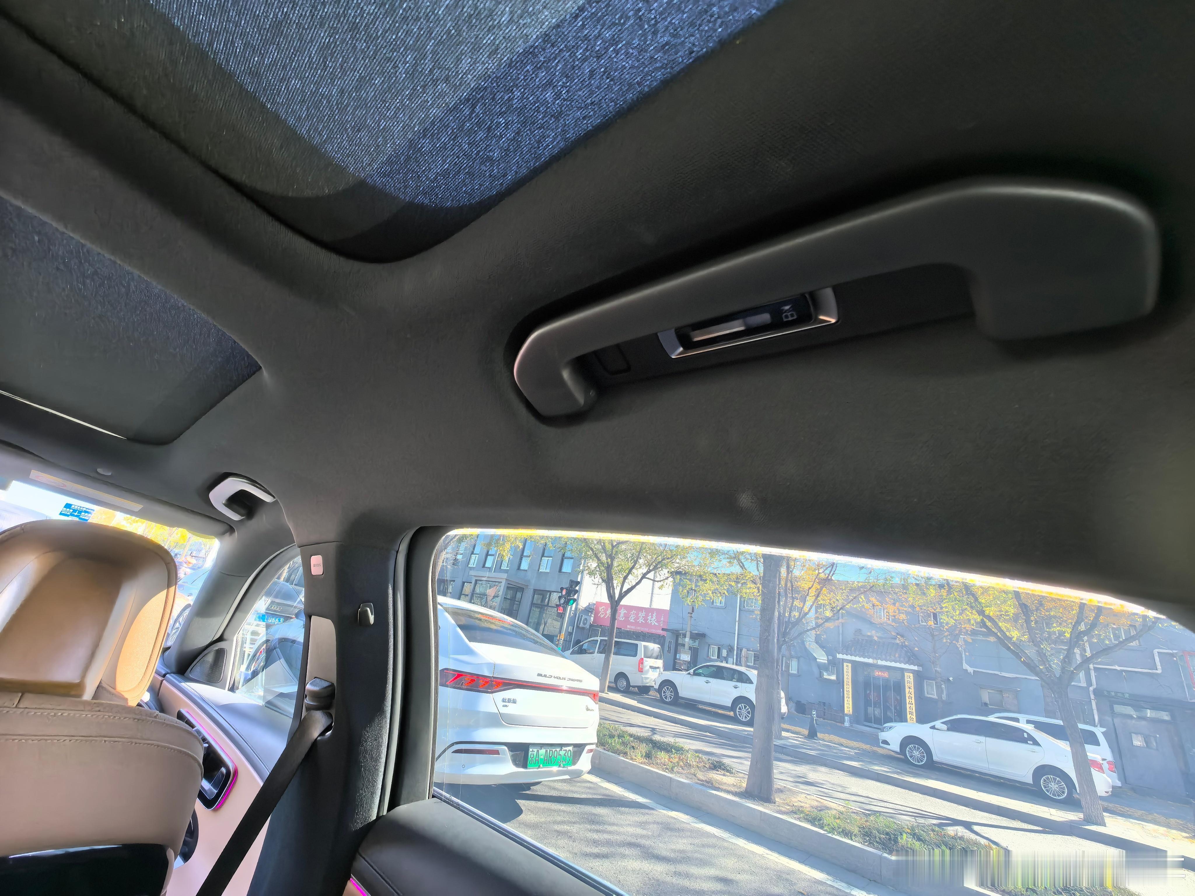 新款奔驰E级保留了头顶拉手，很方便后排乘客使用。为什么很多国产车高端车取消了这个