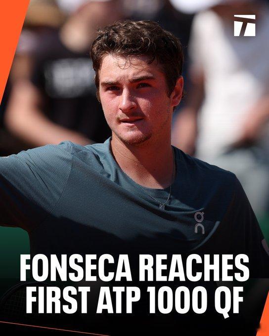 丰塞卡以6-3、6-2战胜贝雷蒂尼后，他成为ATP1000级别赛事中第二位在20