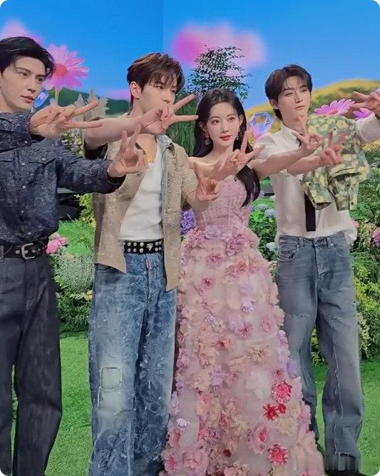 孟子义何与花伞借位吻你好星期六花伞共舞氛围感拉满，伞下借位吻直接甜到心坎里 