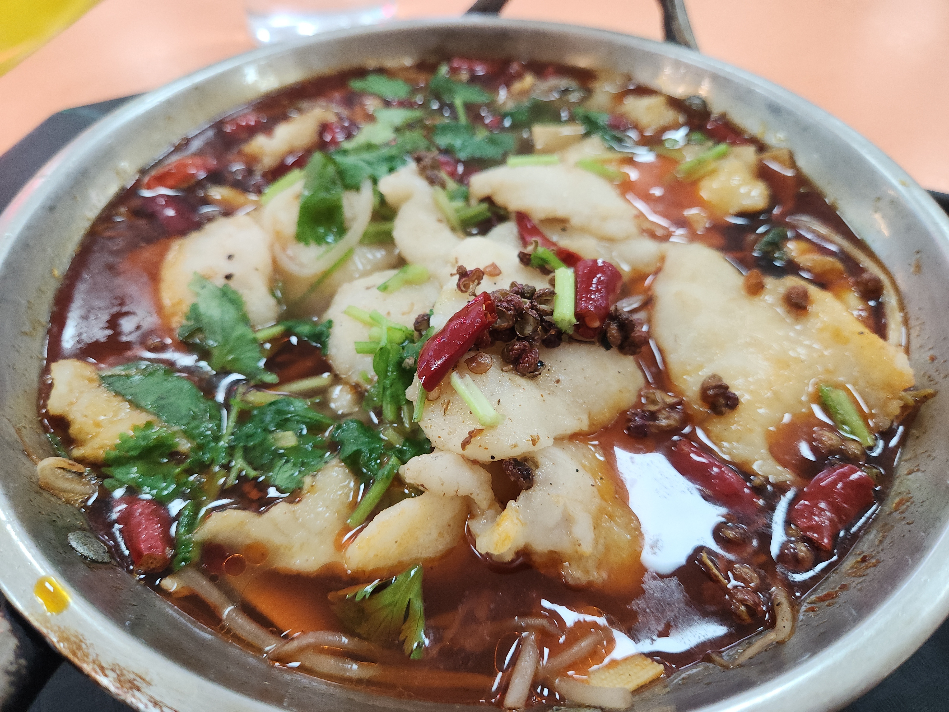 食堂里这大盆水煮鱼加一碗饭17耶划算好吃😍😍😍 ​​​