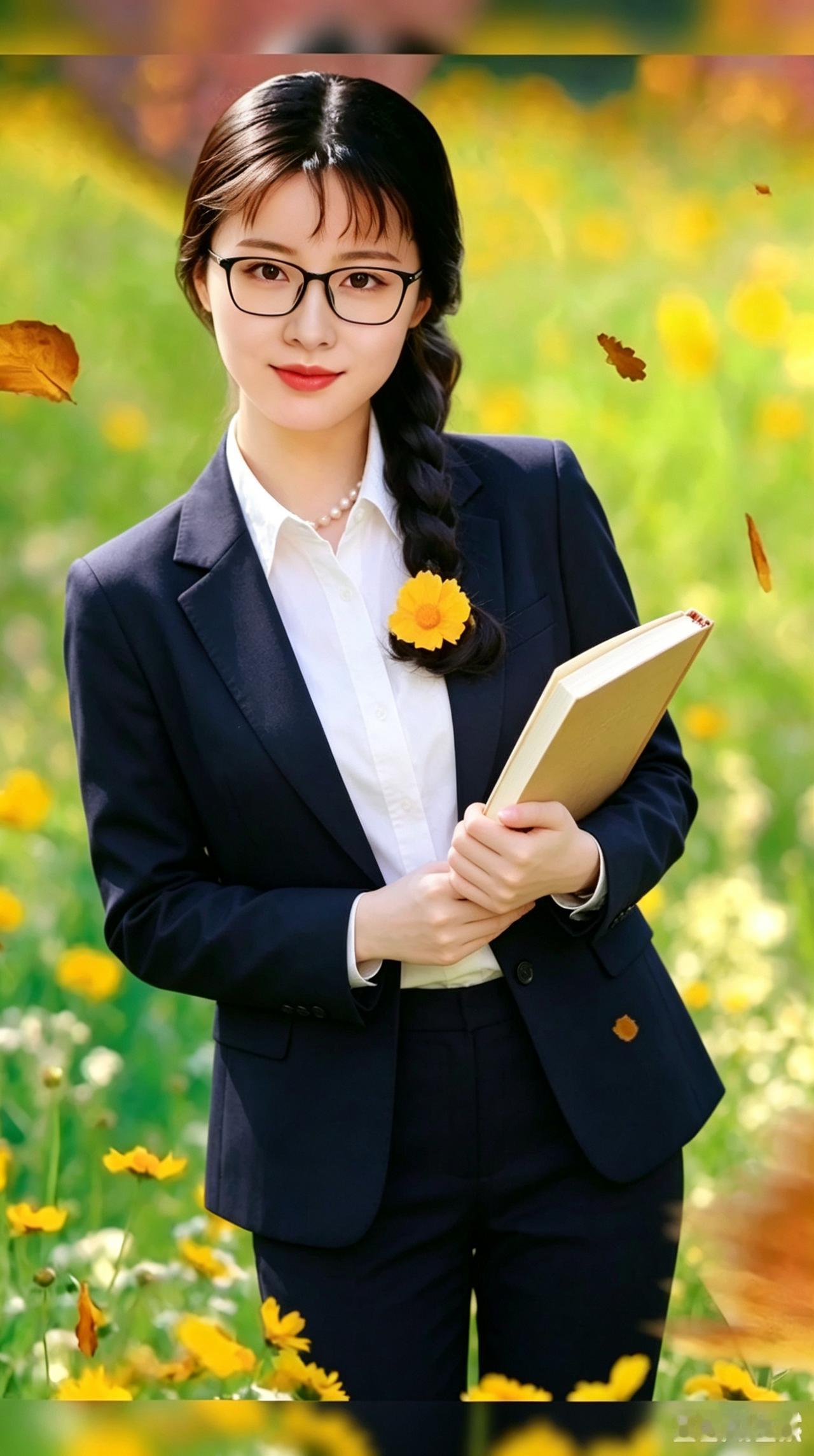 职场萌妹，手持文件，微笑面对未来！🌸💼