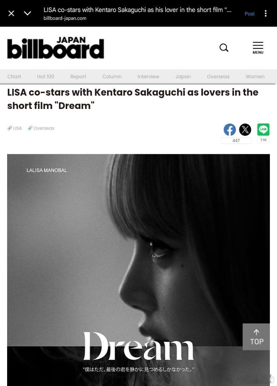 bilboard Japan🇯🇵  “一部关于《Dream》的短片，该曲目来