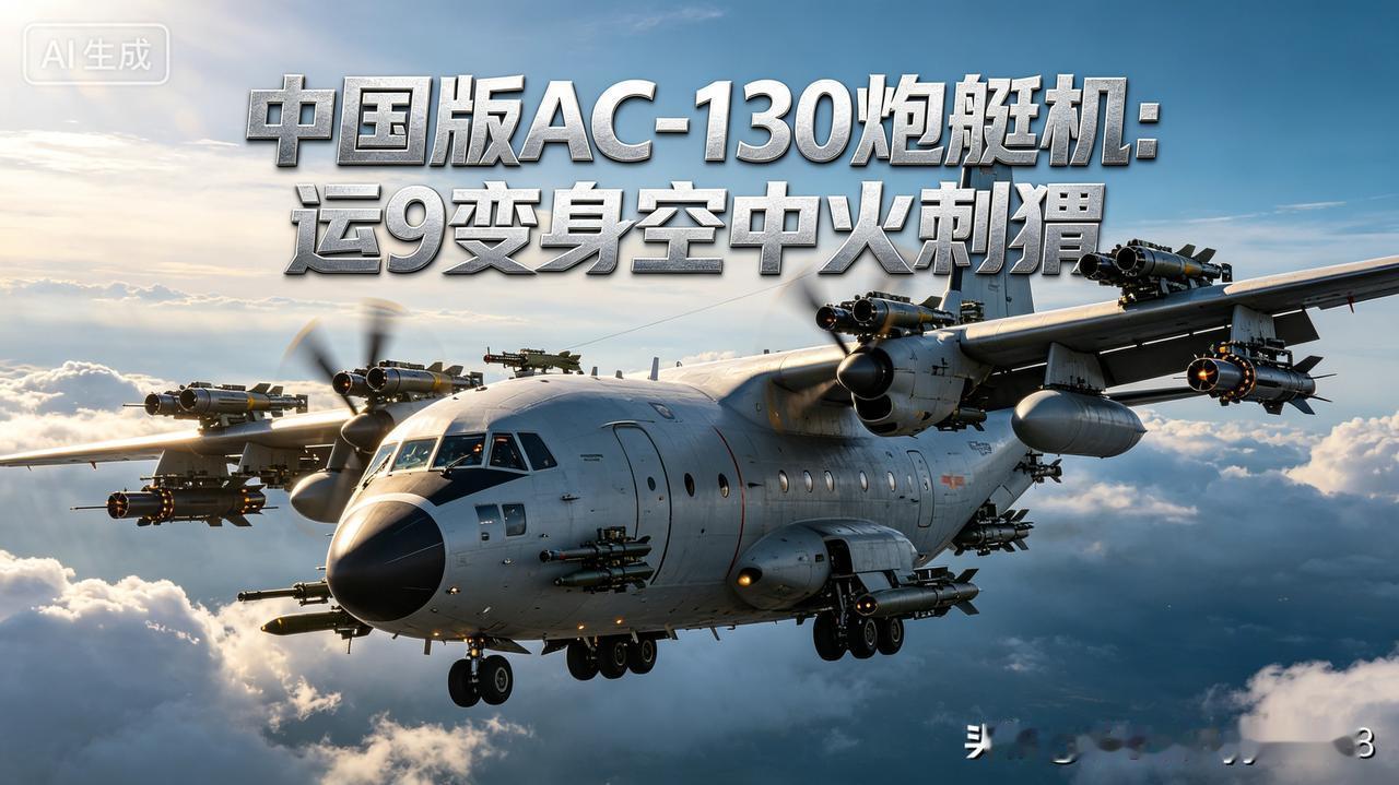 美媒放出一组照片，直接炸锅！中国疑似基于运-9改装的炮艇机现身，堪称空中火力平台