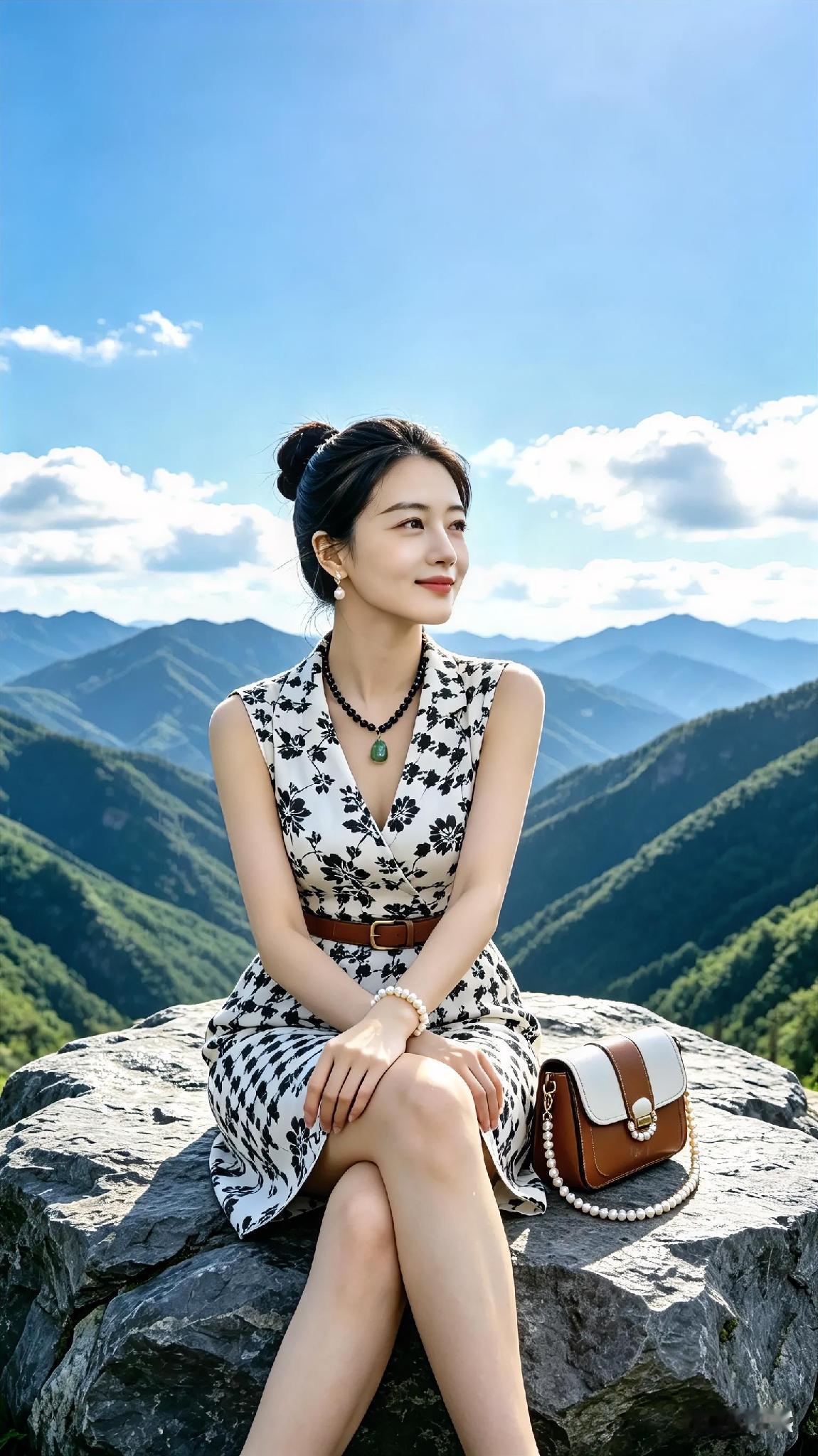仙女般的容颜，清新脱俗，美得让人窒息，仿佛凡间的尘土都无法沾染她的纯净。

ai