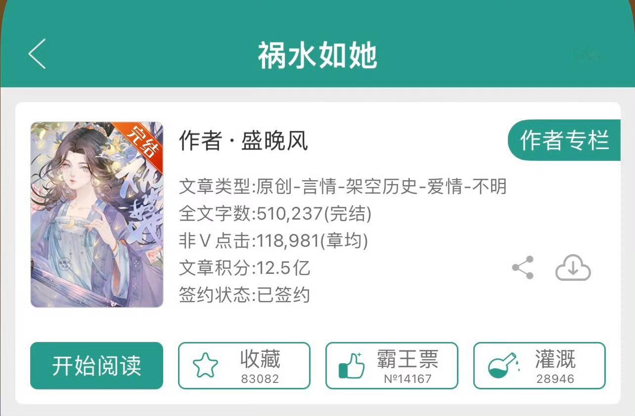 小说推荐：《祸水如她》 作者:盛晚风简评：心机恶女vs深情太子，女撩男，复仇虐渣