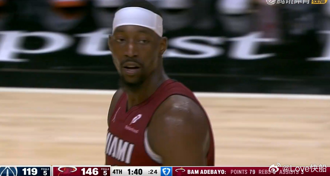 热火开始点球抢回合数了，目前阿德巴约79分，记录就在眼前！！！ 