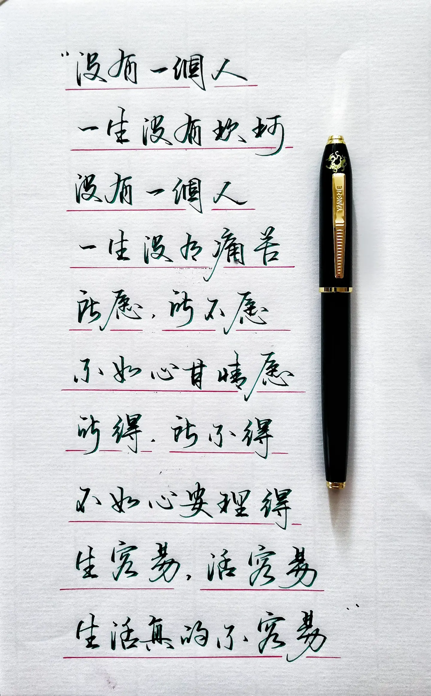 手写 写字是一种生活 情感共鸣 感悟