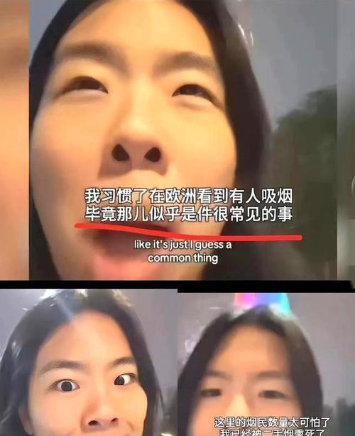 在西方：“我习惯了在欧洲看到有人吸烟，毕竟那儿似乎是件很常见的事”。
回来后：“