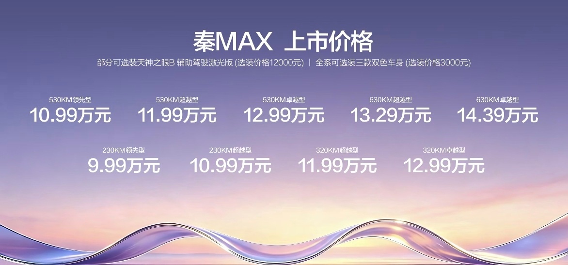 9.99万起的秦MAX，要做年轻人的第一台B级车！290万辆，是秦家族的累计销量
