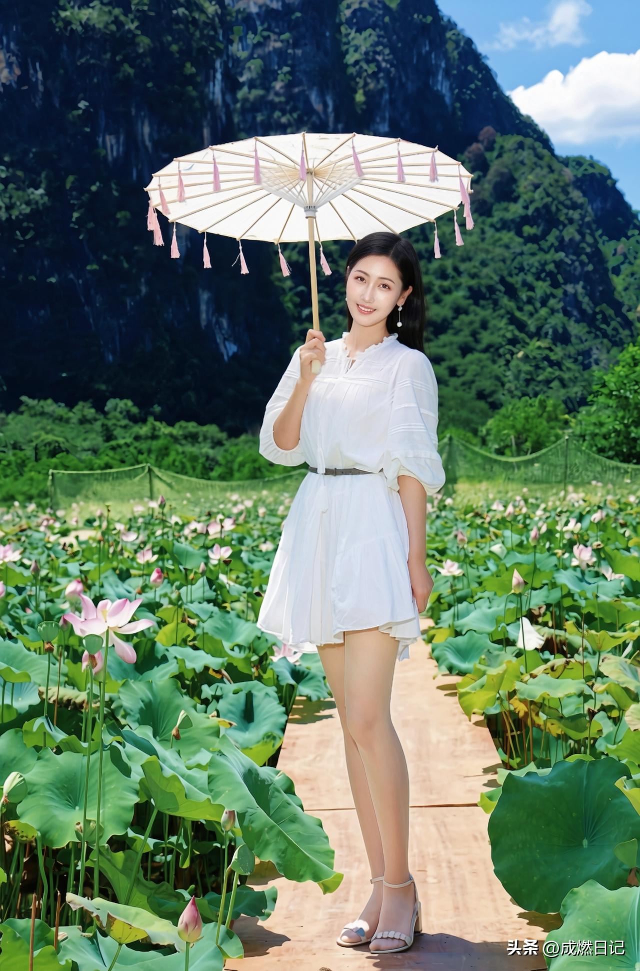 去年今日，阳朔十里画廊，误入藕花深处