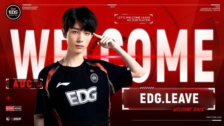 Leave重回EDG EDG官方：下路选手Leave正式回归！久别重逢 再次携手