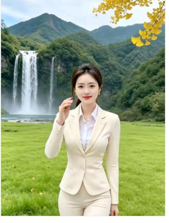 触景生“情”
此景寓意真深刻；
日子过得长流水；
标准体型在展示；
远看瀑布挂前