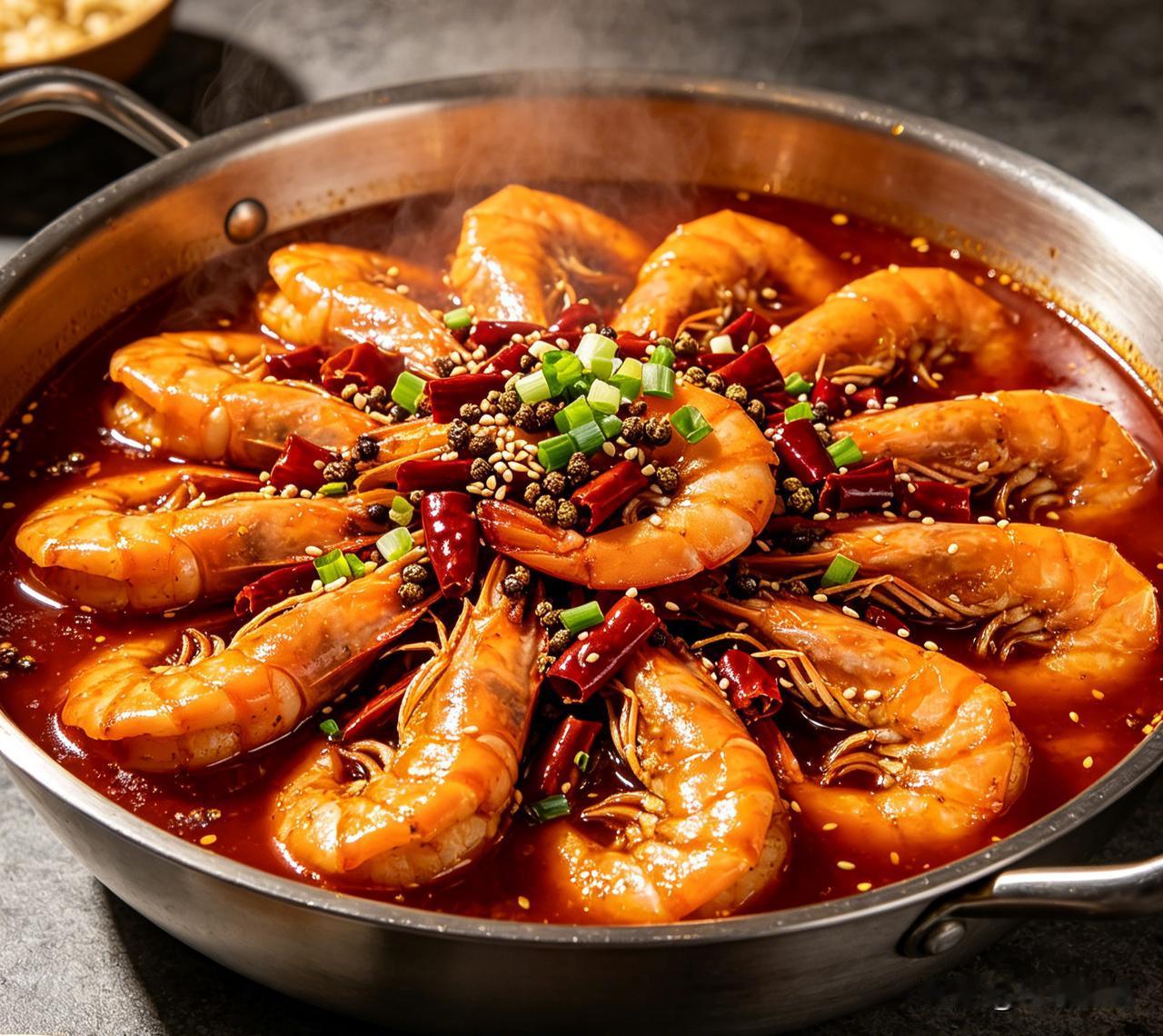 1.大虾开背去虾线，加料酒、盐腌10分钟，裹薄淀粉炸至变红捞出；配菜（土豆、莴笋