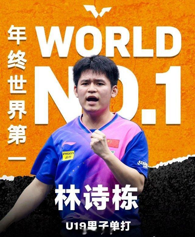 林诗栋青少年单打年终世一 恭喜林诗栋获得2024国际乒联年终青少年单打世界第一名