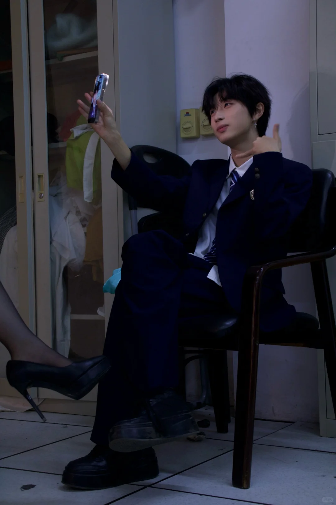 疑似博主自恋被偷拍