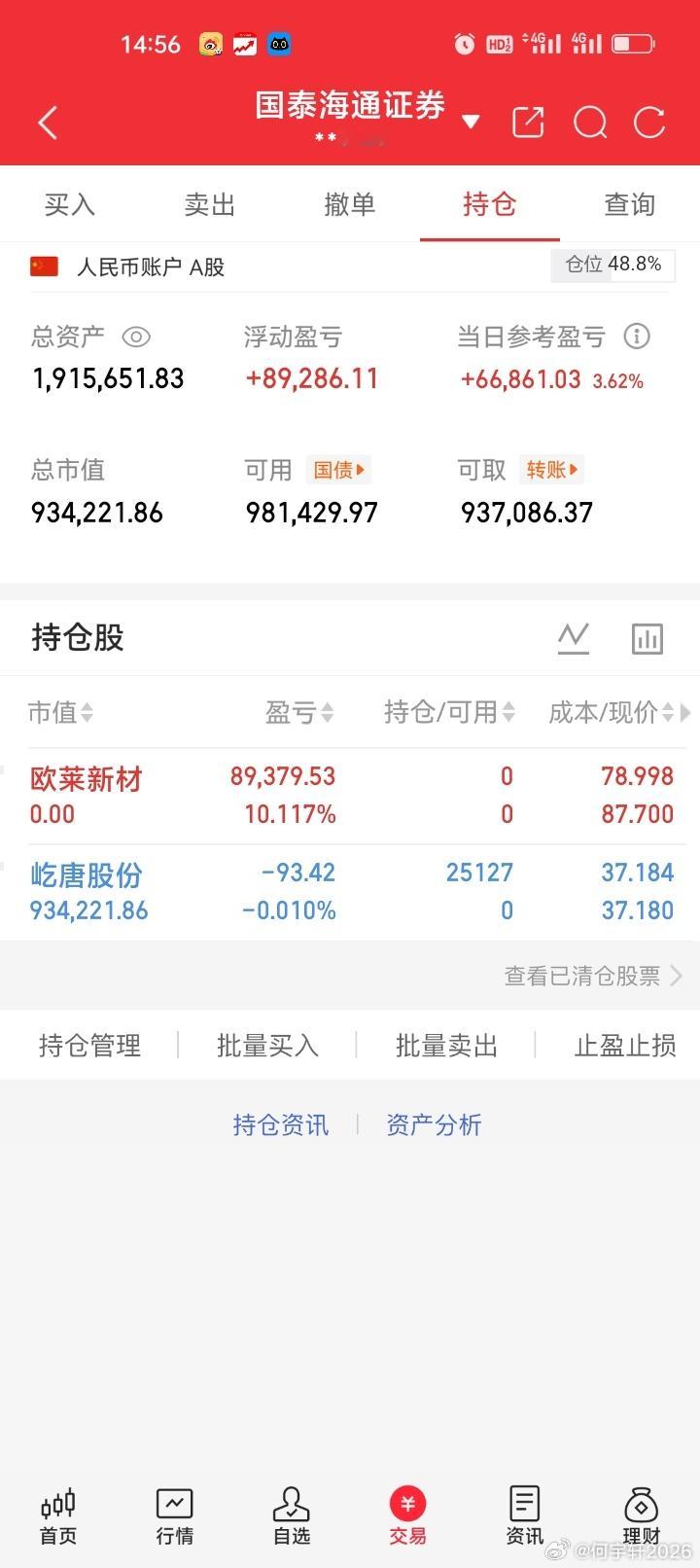 今天帐户成功盈利6.68万，欧莱新材又卖飞了，真伤心难过，近期卖飞了好几支大牛股