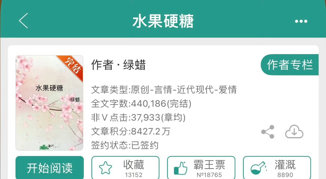 小说推荐：《水果硬糖》 作者:绿蜡简评：冷漠强硬女主vs狗里狗气富二代，暗恋，先