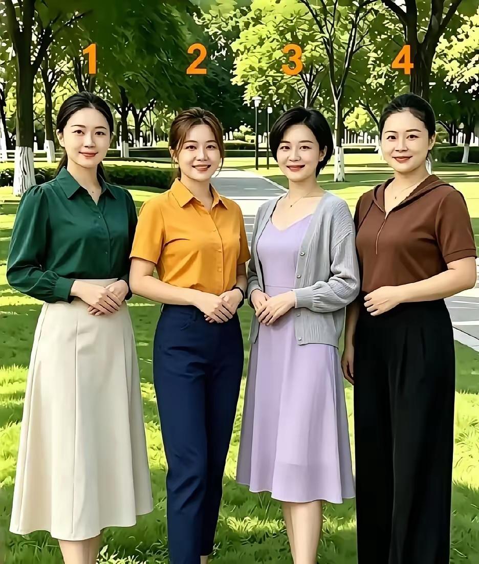 1号美女45岁，端庄又优雅，2号美女42岁，时尚又大气，3号美女46岁，雍容又华
