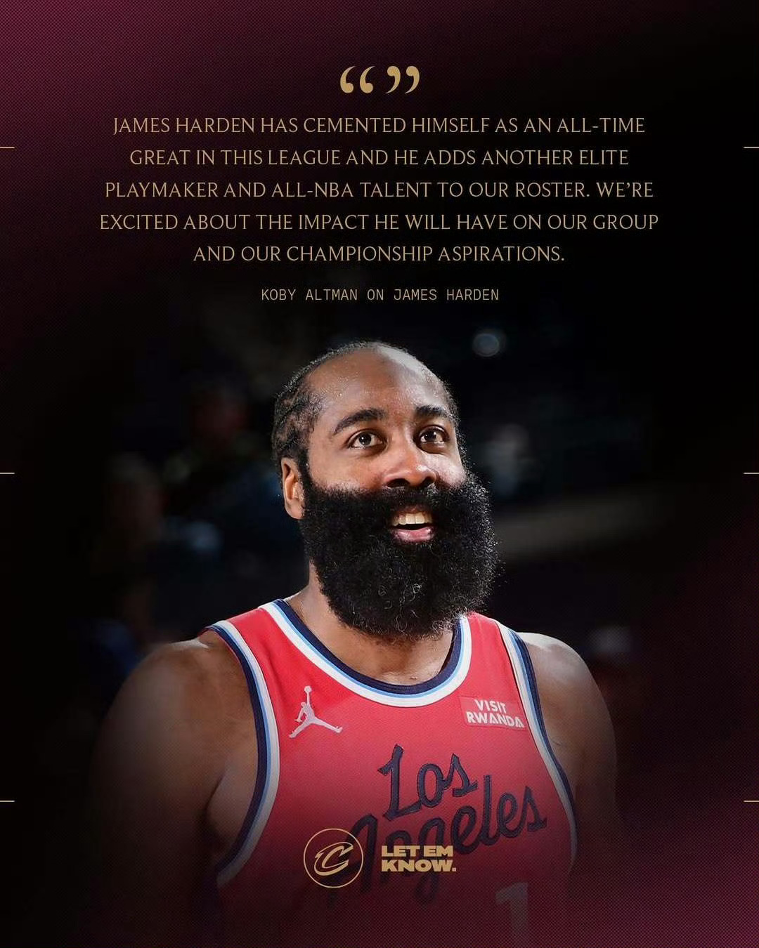 哈登加盟骑士骑士哈登 骑士总裁科比·奥特曼谈哈登：“詹姆斯·哈登已奠定其联盟历史