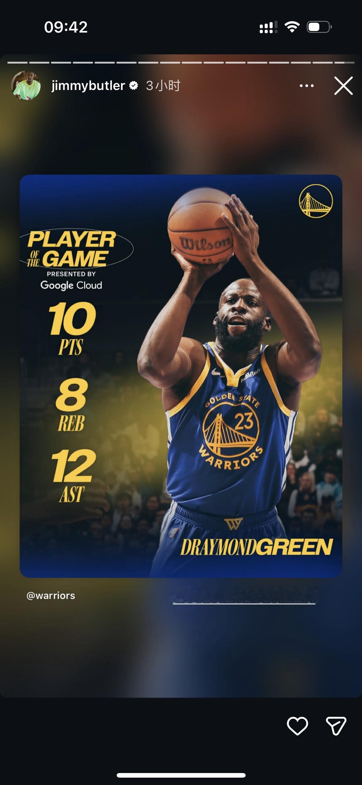 10+8+12，老追梦今天状态不错巴特勒在ins快拍发了追梦的数据海报❤️追梦转